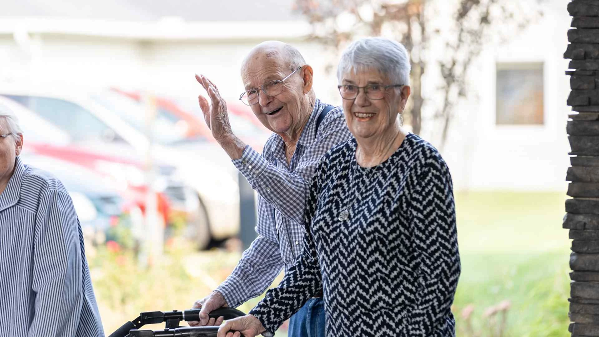 An elderly couple enjoy independent living at CV